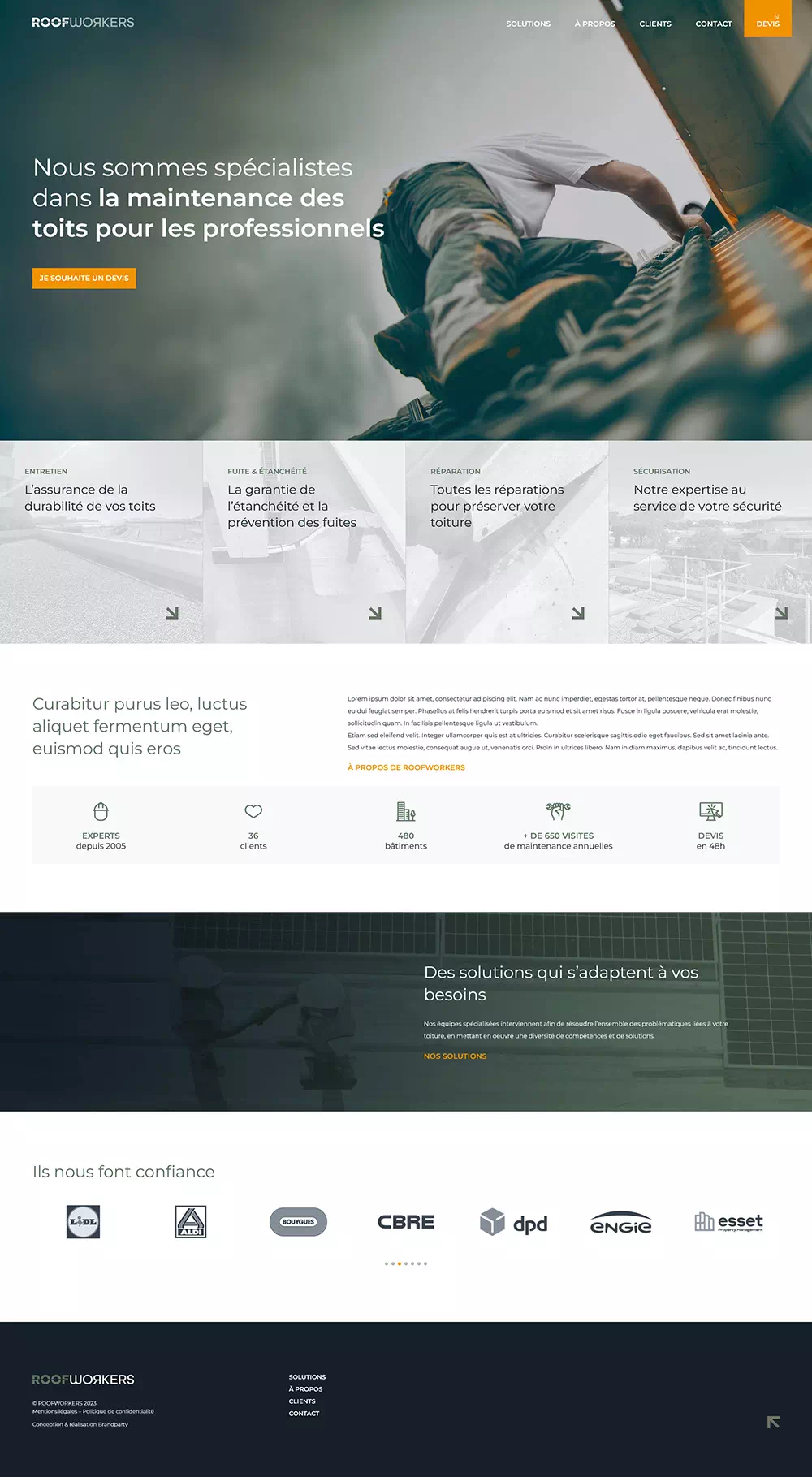 roofworkers site page d'accueil