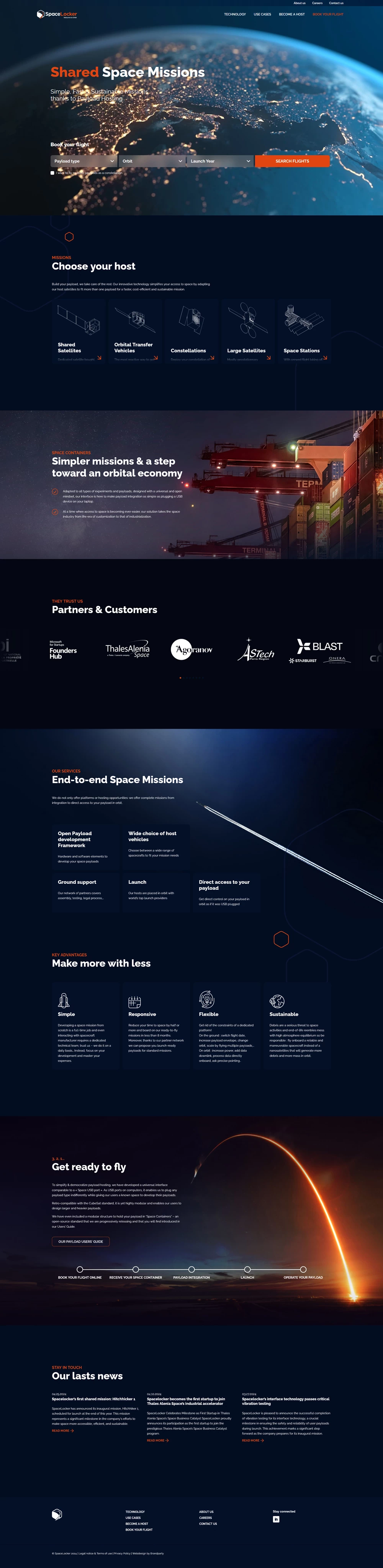 Spacelocker site page d'accueil