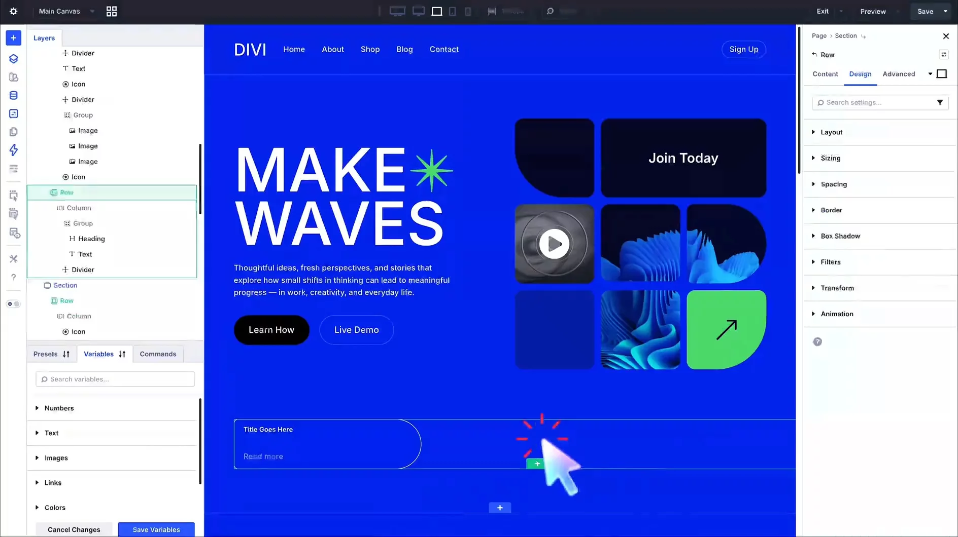 Divi builder